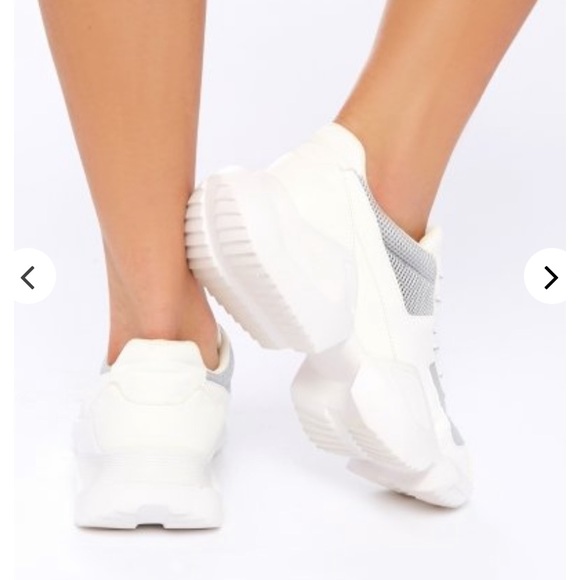 LISSY RODDY X PD CASJ WHITE & GREY CHUNKY TRAINERS - Picture 4 of 5